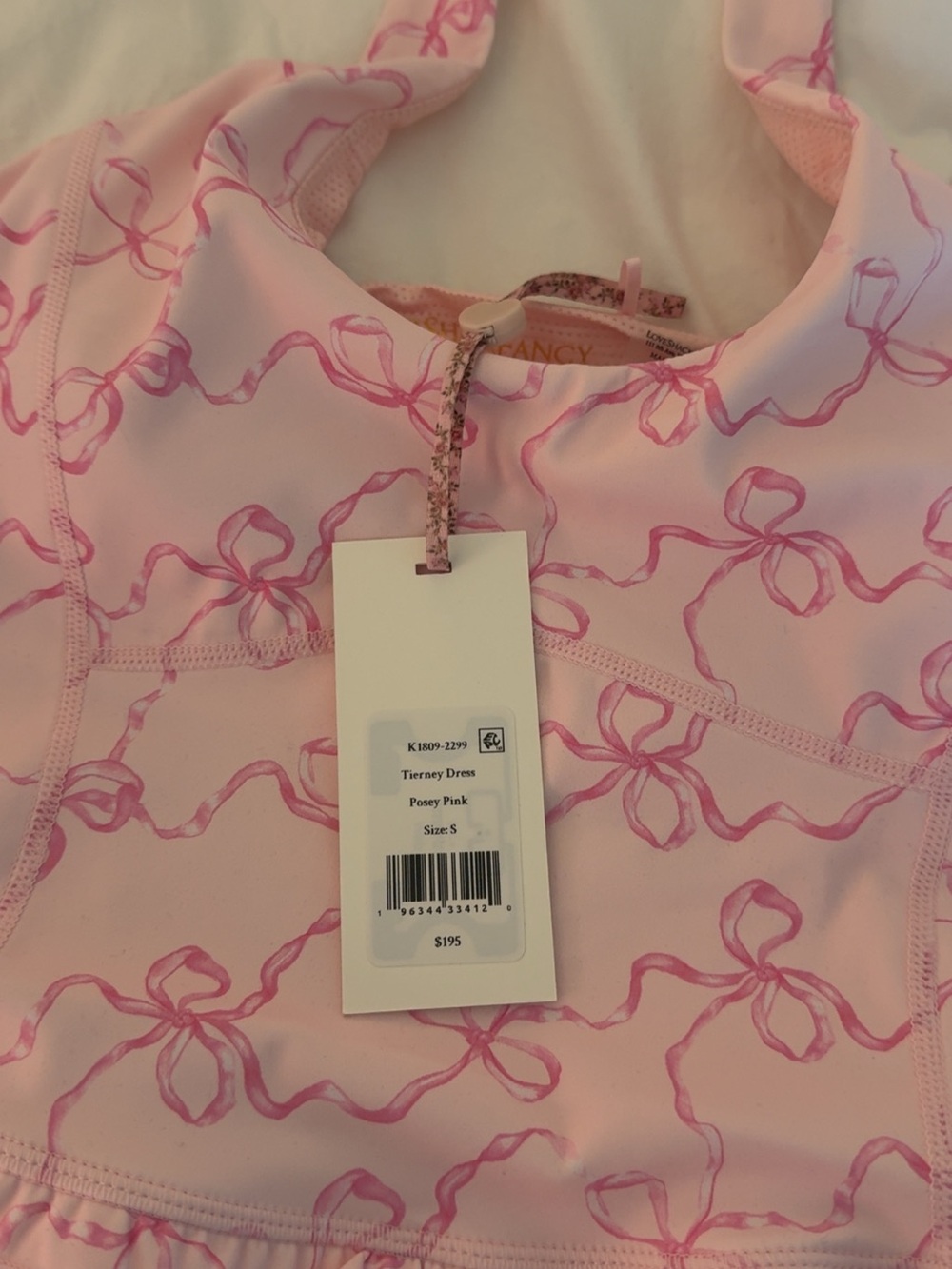 LoveShackFancy Pink Bow-Print Halter Dress - Picture 2 of 3
